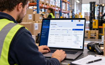 Working with a modern WMS in the warehouse.